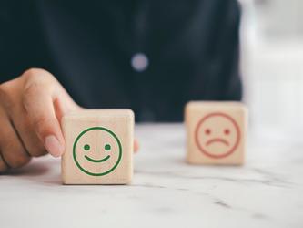 Wooden blocks with smiley faces